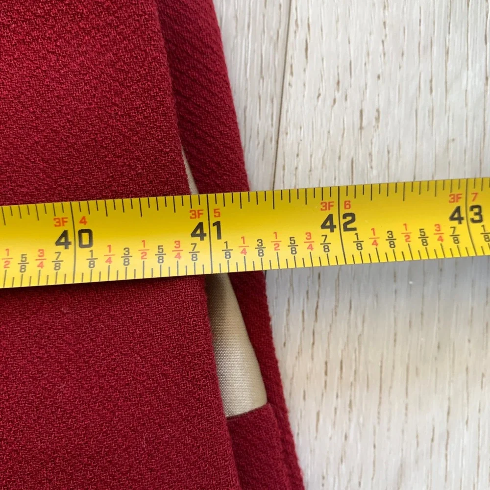 J.‎ Crew Womens Red Wool Blend Long Overcoat Button Front Topcoat Jacket